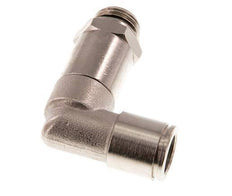 10mm x G1/4'' 90deg Elbow Push-in Fitting with Male Threads Brass NBR Long Sleeve Rotatable
