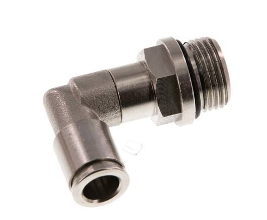 8mm x G3/8'' 90deg Elbow Push-in Fitting with Male Threads Brass NBR Long Sleeve Rotatable