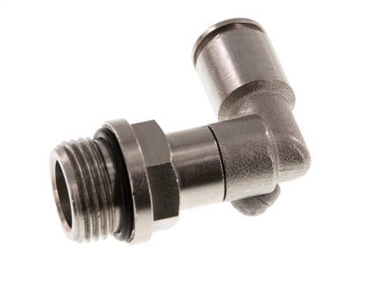 8mm x G3/8'' 90deg Elbow Push-in Fitting with Male Threads Brass NBR Long Sleeve Rotatable