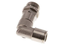 10mm x G3/8'' 90deg Elbow Push-in Fitting with Male Threads Brass NBR Long Sleeve Rotatable