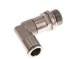 10mm x G3/8'' 90deg Elbow Push-in Fitting with Male Threads Brass NBR Long Sleeve Rotatable
