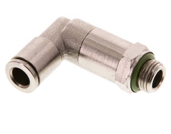 6mm x G1/8'' 90deg Elbow Push-in Fitting with Male Threads Brass FKM Long Sleeve