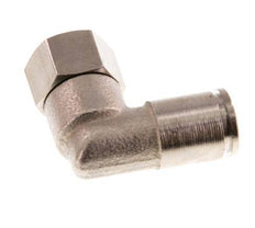 6mm x G1/8'' 90deg Elbow Push-in Fitting with Female Threads Brass NBR Rotatable [2 Pieces]