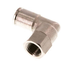 6mm x G1/8'' 90deg Elbow Push-in Fitting with Female Threads Brass NBR Rotatable [2 Pieces]