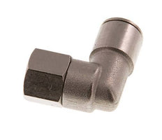 10mm x G1/4'' 90deg Elbow Push-in Fitting with Female Threads Brass NBR Rotatable