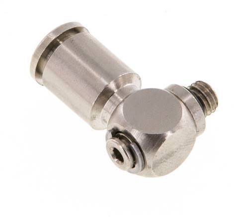 5mm x M 5 90deg Elbow L-shape Push-in Fitting with Male Threads Brass NBR Rotatable
