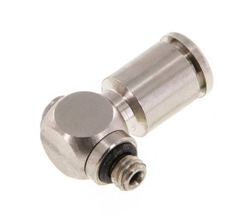 5mm x M 5 90deg Elbow L-shape Push-in Fitting with Male Threads Brass NBR Rotatable