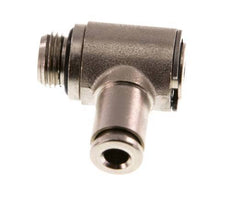 4mm x G1/8'' 90deg Elbow L-shape Push-in Fitting with Male Threads Brass NBR Rotatable