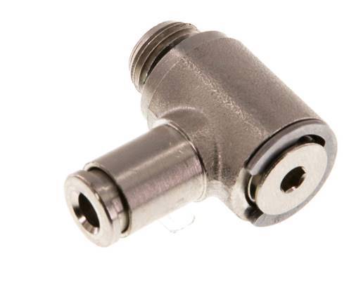 4mm x G1/8'' 90deg Elbow L-shape Push-in Fitting with Male Threads Brass NBR Rotatable