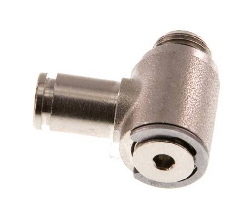 4mm x G1/8'' 90deg Elbow L-shape Push-in Fitting with Male Threads Brass NBR Rotatable