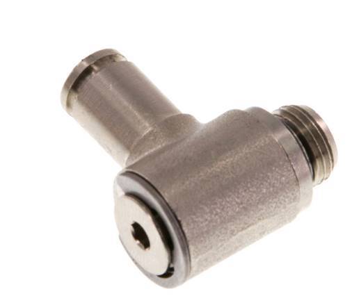 4mm x G1/8'' 90deg Elbow L-shape Push-in Fitting with Male Threads Brass NBR Rotatable