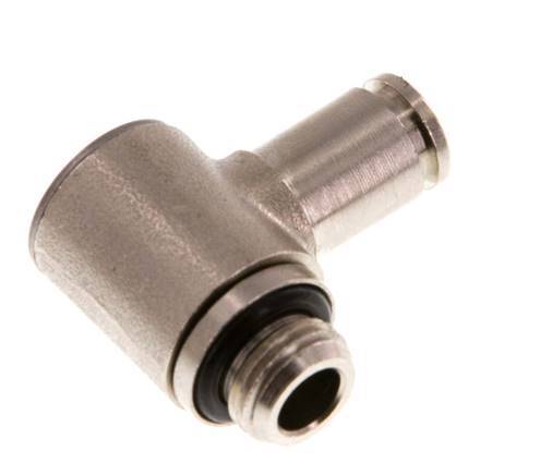 4mm x G1/8'' 90deg Elbow L-shape Push-in Fitting with Male Threads Brass NBR Rotatable