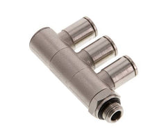 6mm x G1/8'' 3-way Manifold Push-in Fitting with Male Threads Brass NBR Rotatable