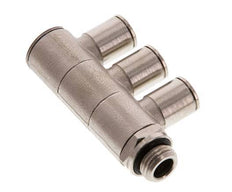 8mm x G1/4'' 3-way Manifold Push-in Fitting with Male Threads Brass NBR Rotatable