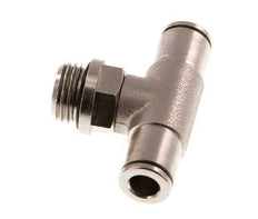 6mm x G1/4'' Inline Tee Push-in Fitting with Male Threads Brass NBR Rotatable