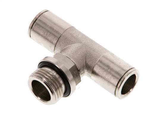 10mm x G3/8'' Inline Tee Push-in Fitting with Male Threads Brass NBR Rotatable