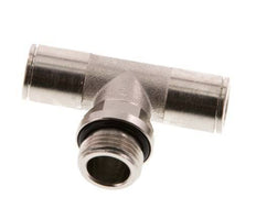 10mm x G3/8'' Inline Tee Push-in Fitting with Male Threads Brass NBR Rotatable