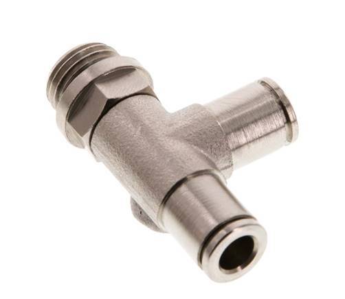 6mm x G1/4'' Right Angle Tee Push-in Fitting with Male Threads Brass NBR Rotatable