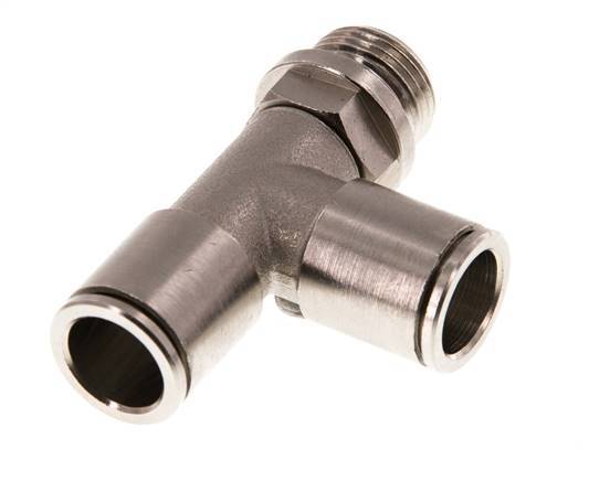 12mm x G3/8'' Right Angle Tee Push-in Fitting with Male Threads Brass NBR Rotatable