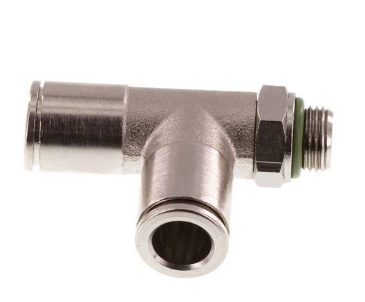 8mm x G1/8'' Right Angle Tee Push-in Fitting with Male Threads Brass FKM Rotatable