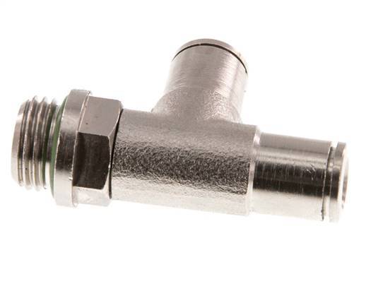 6mm x G1/4'' Right Angle Tee Push-in Fitting with Male Threads Brass FKM Rotatable