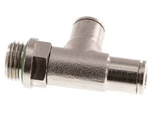 6mm x G1/4'' Right Angle Tee Push-in Fitting with Male Threads Brass FKM Rotatable