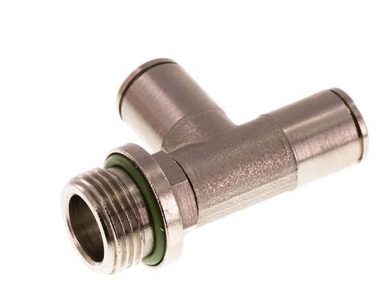 8mm x G3/8'' Right Angle Tee Push-in Fitting with Male Threads Brass FKM Rotatable