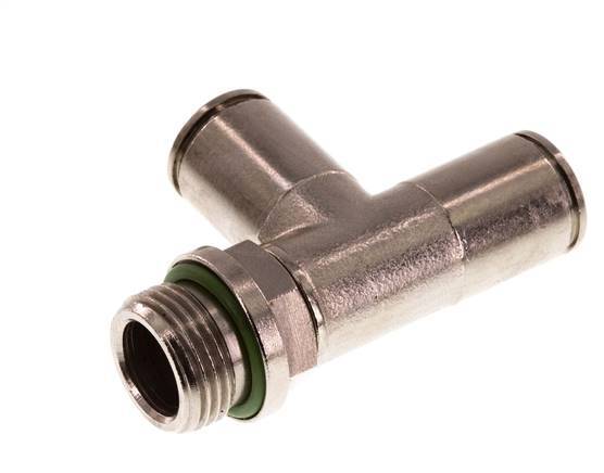 10mm x G3/8'' Right Angle Tee Push-in Fitting with Male Threads Brass FKM Rotatable