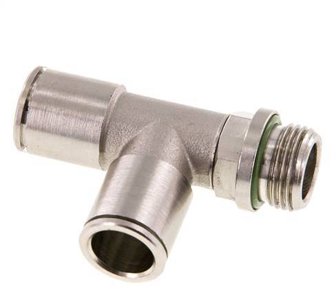 12mm x G3/8'' Right Angle Tee Push-in Fitting with Male Threads Brass FKM Rotatable