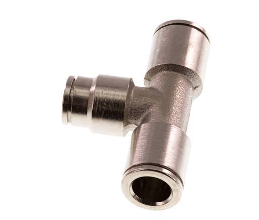 6mm x 8mm Tee Push-in Fitting Brass NBR