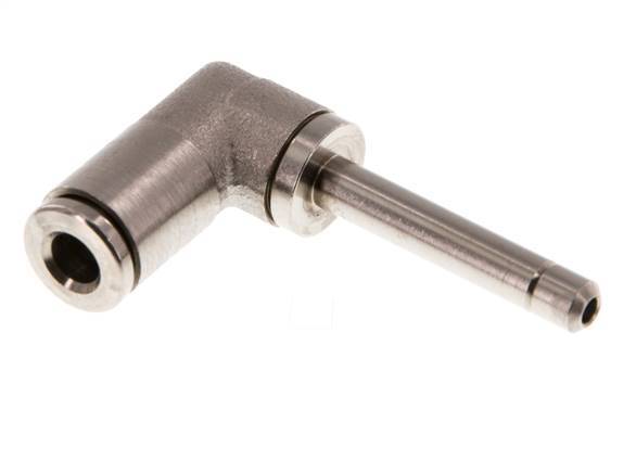 4mm x 4mm 90deg Elbow Push-in Fitting with Plug-in Brass NBR Long Sleeve