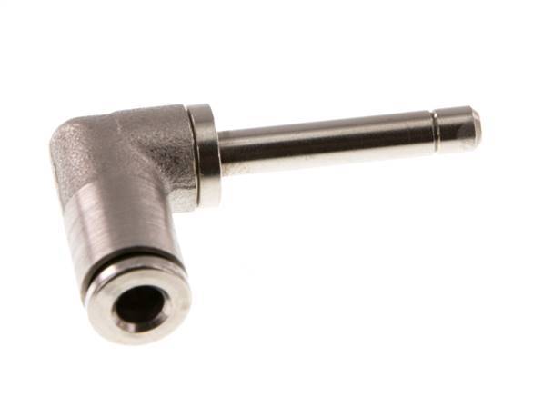 4mm x 4mm 90deg Elbow Push-in Fitting with Plug-in Brass NBR Long Sleeve