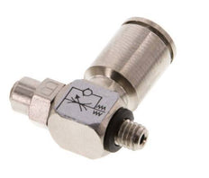 Flow Control Valve Meter-Out Elbow 6 mm - M5 Brass Slotted Screw Banjo