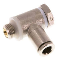 Flow Control Valve Meter-Out Elbow 6 mm - G1/8'' Brass Slotted Screw Banjo