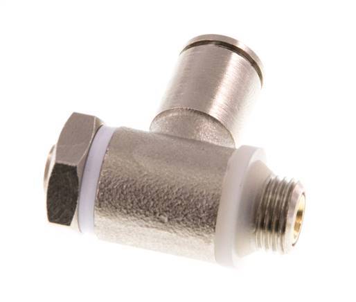 Flow Control Valve Meter-Out Elbow 6 mm - G1/8'' Brass Slotted Screw Banjo