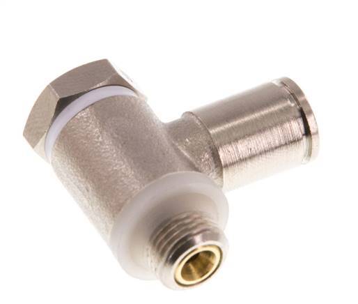 Flow Control Valve Meter-Out Elbow 6 mm - G1/8'' Brass Slotted Screw Banjo