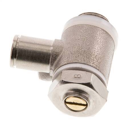 Flow Control Valve Meter-Out Elbow 6 mm - G1/4'' Brass Slotted Screw Banjo