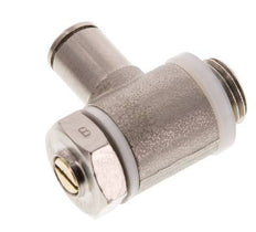 Flow Control Valve Meter-Out Elbow 6 mm - G1/4'' Brass Slotted Screw Banjo