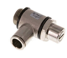 Flow Control Valve Meter-Out Elbow 10 mm - G3/8'' Brass Slotted Screw Banjo