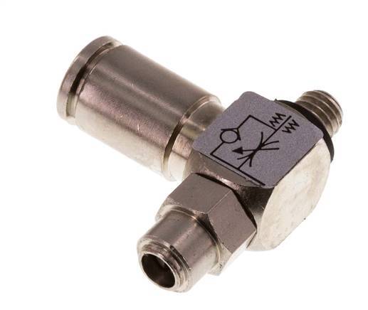 Flow Control Valve Meter-In Elbow 4 mm - M5 Brass Slotted Screw Banjo