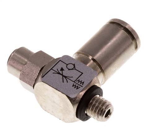 Flow Control Valve Meter-In Elbow 4 mm - M5 Brass Slotted Screw Banjo