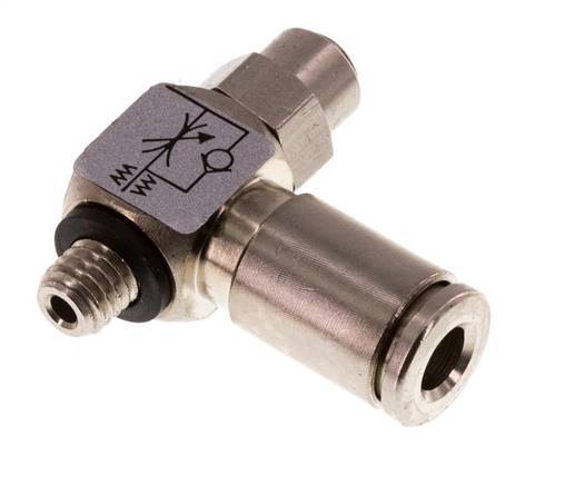 Flow Control Valve Meter-In Elbow 4 mm - M5 Brass Slotted Screw Banjo