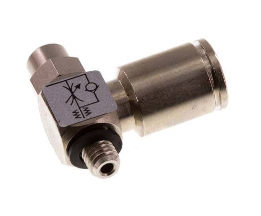 Flow Control Valve Meter-In Elbow 6 mm - M5 Brass Slotted Screw Banjo