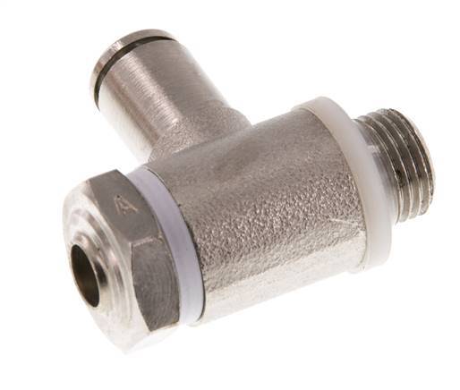 Flow Control Valve Meter-In Elbow 4 mm - G1/8'' Brass Slotted Screw Banjo