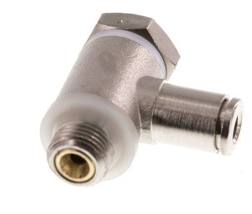 Flow Control Valve Meter-In Elbow 4 mm - G1/8'' Brass Slotted Screw Banjo