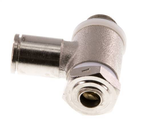 Flow Control Valve Meter-In Elbow 6 mm - G1/8'' Brass Slotted Screw Banjo