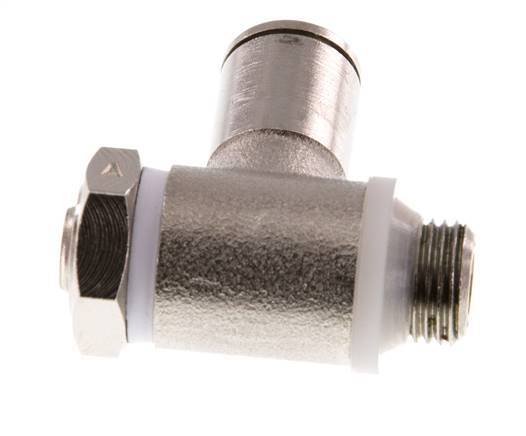 Flow Control Valve Meter-In Elbow 6 mm - G1/8'' Brass Slotted Screw Banjo