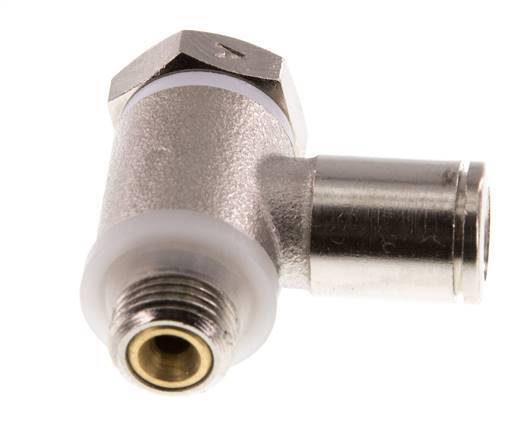 Flow Control Valve Meter-In Elbow 6 mm - G1/8'' Brass Slotted Screw Banjo