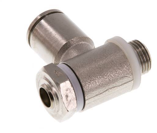 Flow Control Valve Meter-In Elbow 8 mm - G1/8'' Brass Slotted Screw Banjo