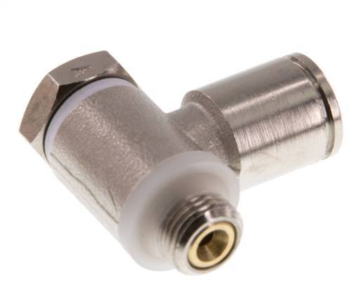 Flow Control Valve Meter-In Elbow 8 mm - G1/8'' Brass Slotted Screw Banjo